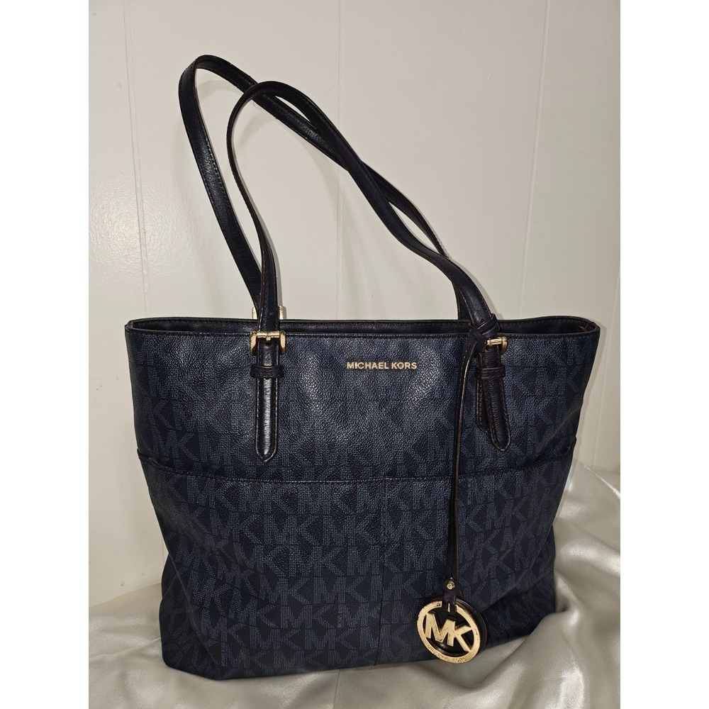 Michael Kors Bedford Tote‎ in Logo Blue/Black